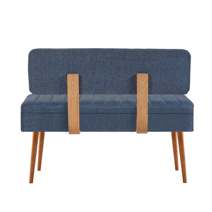 Hanah Home 1048 - 2 Banco Pino Atlántico y Azul Oscuro, Tablero de Partículas Melaminado, Ancho 110 cm